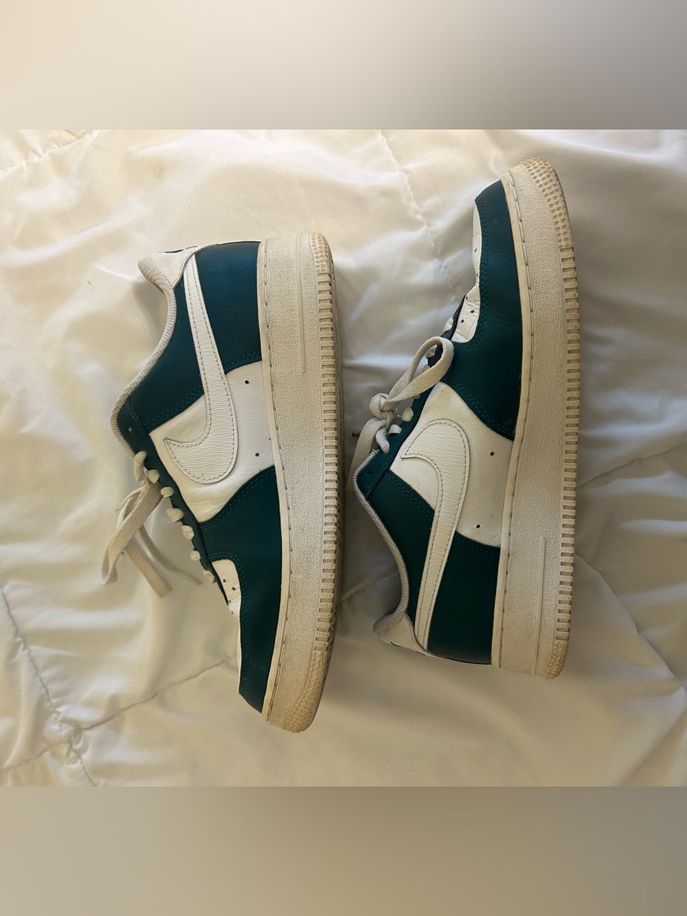 Nike Air Force 1 Low Green and White Sneakers